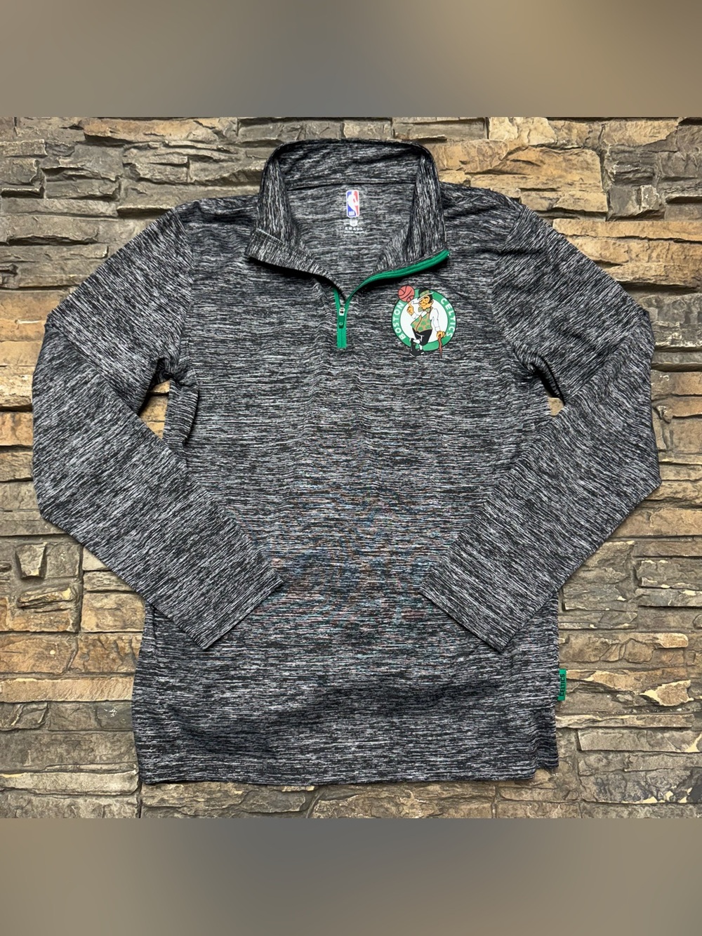 Boston Celtics 1/4 Zip Pullover Sweater Sweatshirt Men’s Small Slim Fit Gray